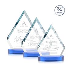 Apex Sky Blue on Alberton Base Diamond Crystal Award - Awards and Trophies