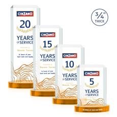 Dalton Full Color Amber on Alberton Base Rectangle Crystal Award - Awards and Trophies
