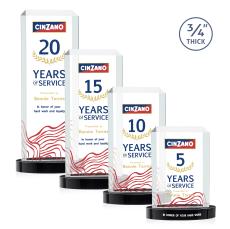 Dalton Full Color Black on Alberton Base Rectangle Crystal Award - Awards and Trophies