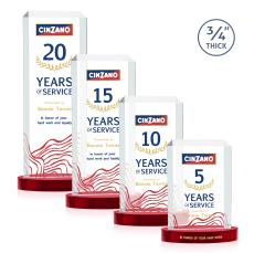 Dalton Full Color Red on Alberton Base Rectangle Crystal Award - Awards and Trophies