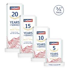 Dalton Full Color White on Alberton Base Rectangle Crystal Award - Awards and Trophies
