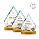 Apex Full Color Amber on Alberton Base Diamond Crystal Award