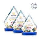 Apex Full Color Blue on Alberton Base Diamond Crystal Award