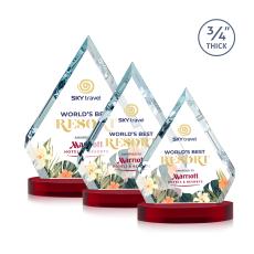 Apex Full Color Red on Alberton Base Diamond Crystal Award - Awards and Trophies