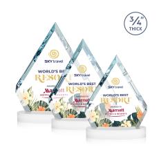 Apex Full Color White on Alberton Base Diamond Crystal Award - Awards and Trophies