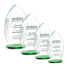 Windermere Full Color Green Flame Crystal Award - Awards and Trophies