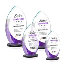Windermere Full Color Black  Flame Crystal Award - Full Color Imprint