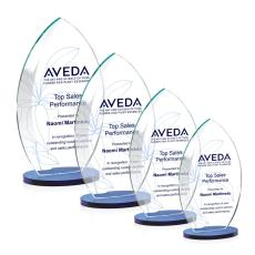 Windermere Full Color Blue Flame Crystal Award - Awards and Trophies