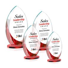 Windermere Full Color Red  Flame Crystal Award - Full Color Imprint
