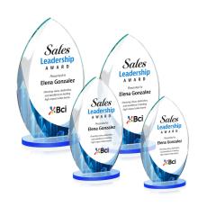 Windermere Full Color Sky Blue Flame Crystal Award - Full Color Imprint