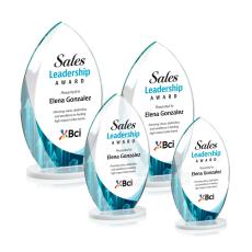 Windermere Full Color White  Flame Crystal Award - Full Color Imprint