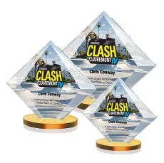 Teston Full Color Amber  Diamond Crystal Award - Awards and Trophies