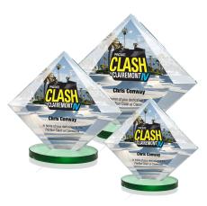 Teston Full Color Green Diamond Crystal Award - Awards and Trophies