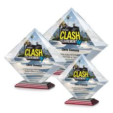 Teston Full Color Rosewood Diamond Crystal Award - Awards and Trophies