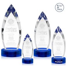 Fortier Blue on Base Peaks Crystal Award - Awards and Trophies