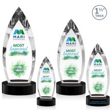 Fortier Full Color Black on Base Peaks Crystal Award - Awards and Trophies