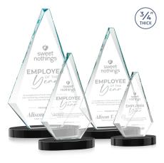 Windsor Black on Alberton Base Diamond Crystal Award - Awards and Trophies