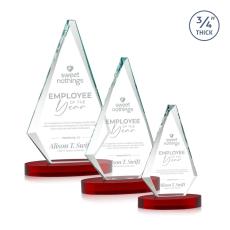 Windsor Red on Alberton Base Diamond Crystal Award - Diamond Awards