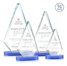 Windsor Sky Blue on Alberton Base Diamond Crystal Award - Awards and Trophies
