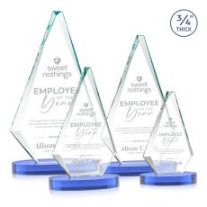 Windsor Sky Blue on Alberton Base Diamond Crystal Award - Diamond Awards