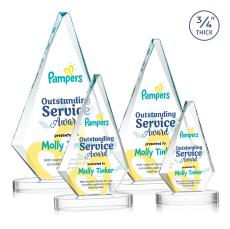 Windsor Full Color Starfire on Alberton Base Diamond Crystal Award - Full Color Imprint