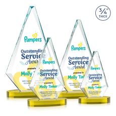 Windsor Full Color Gold on Alberton Base Diamond Crystal Award - Awards and Trophies