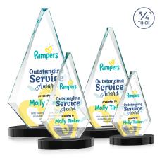 Windsor Full Color Black on Alberton Base Diamond Crystal Award - Awards and Trophies