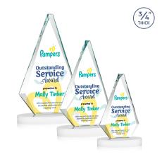 Windsor Full Color White on Alberton Base Diamond Crystal Award - Full Color Imprint