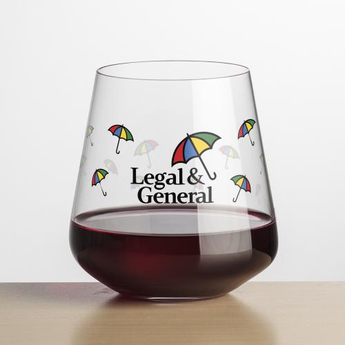 Corporate Gifts - Barware - Wine Glasses - Cannes Stemless Wine - Full Color