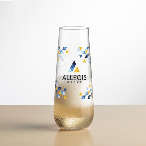 Corporate Gifts - Barware - Champagne Flutes - Cannes Stemless Flute - Full Color