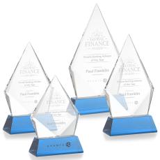 Shelton Sky Blue on Newhaven Base Diamond Crystal Award - Awards and Trophies
