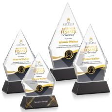 Shelton Full Color Black on Newhaven Base Diamond Crystal Award - Crystal Awards