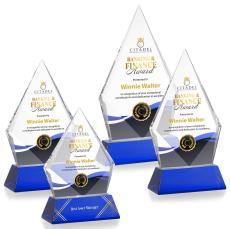 Shelton Full Color Blue on Newhaven Diamond Crystal Award - Crystal Awards