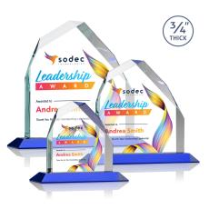Austere Peak Full Color Blue Peaks Crystal Award - Crystal Awards