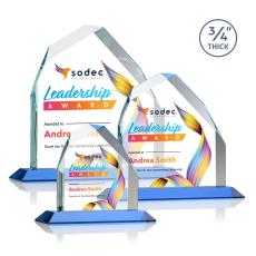 Austere Peak Full Color Sky Blue Peaks Crystal Award - Crystal Awards
