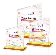 Bellamy Full Color Amber Peaks Crystal Award - Awards and Trophies