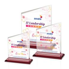 Bellamy Full Color Red Peaks Crystal Award - Colored Crystal Awards
