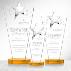 Mantella Chrome Amber Star Crystal Award - Awards and Trophies