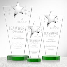 Mantella Chrome Green Star Crystal Award - Awards and Trophies