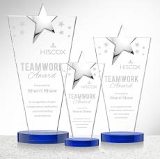 Mantella Chrome Blue Star Crystal Award - Awards and Trophies