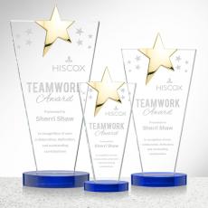 Mantella Gold Blue Star Crystal Award - Star Awards