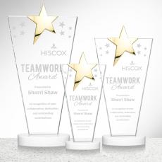 Mantella Gold White Star Crystal Award - Crystal Awards