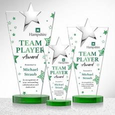 Mantella Chrome Full Color Green Star Crystal Award - Star Awards