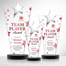 Mantella Chrome Full Color Black Star Crystal Award - Crystal Awards