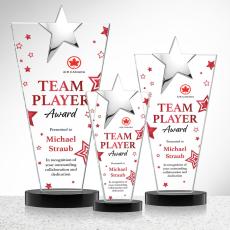 Mantella Chrome Full Color Black Star Crystal Award - Crystal Awards
