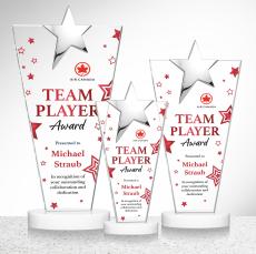 Mantella Chrome Full Color White Star Crystal Award - Crystal Awards