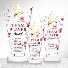 Mantella Gold Full Color White Star Crystal Award - Awards and Trophies
