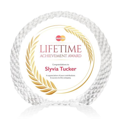 Awards and Trophies - Crystal Awards - Rossini Full Color Circle Crystal Award