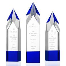 Employee Gifts - Coventry Blue  Obelisk Crystal Award