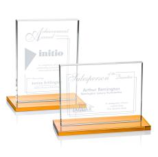 Emperor Amber (Horiz) Rectangle Crystal Award - Awards and Trophies
